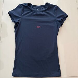 SOLD - SET Active Navy Blue airluxe breathe Short Sleeve Tee